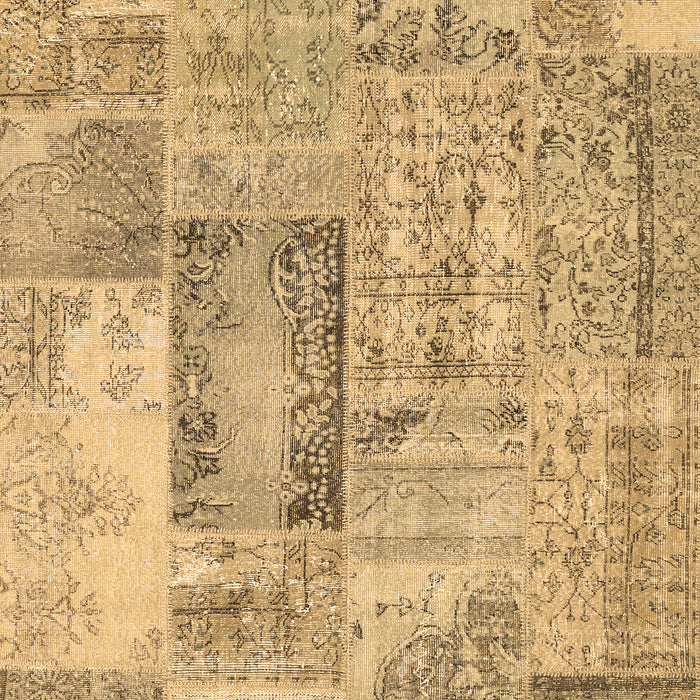 Machine Washable Patchwork Brown Transitional Rug, wshcon2886brn