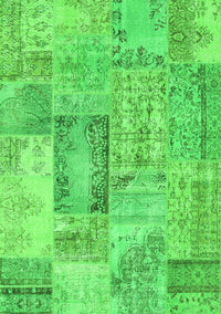 Patchwork Green Transitional Rug, con2886grn