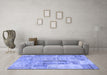 Machine Washable Patchwork Blue Transitional Rug in a Living Room, wshcon2886blu