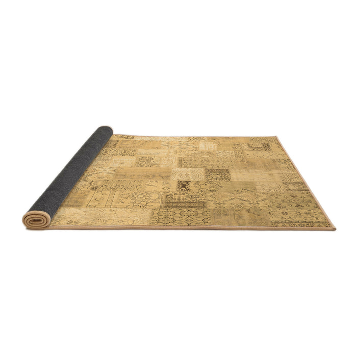 Sideview of Patchwork Brown Transitional Rug, con2887brn