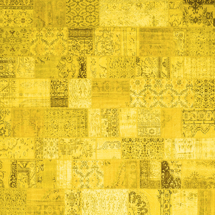Square Patchwork Yellow Transitional Rug, con2887yw