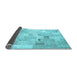 Sideview of Patchwork Light Blue Transitional Rug, con2887lblu