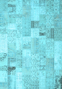 Patchwork Light Blue Transitional Rug, con2887lblu