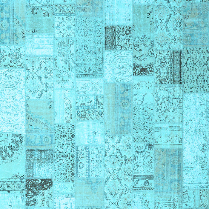 Patchwork Light Blue Transitional Rug, con2887lblu