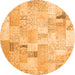 Square Patchwork Orange Transitional Rug, con2887org