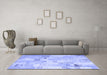 Machine Washable Patchwork Blue Transitional Rug in a Living Room, wshcon2887blu