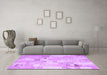 Machine Washable Patchwork Purple Transitional Area Rugs in a Living Room, wshcon2887pur