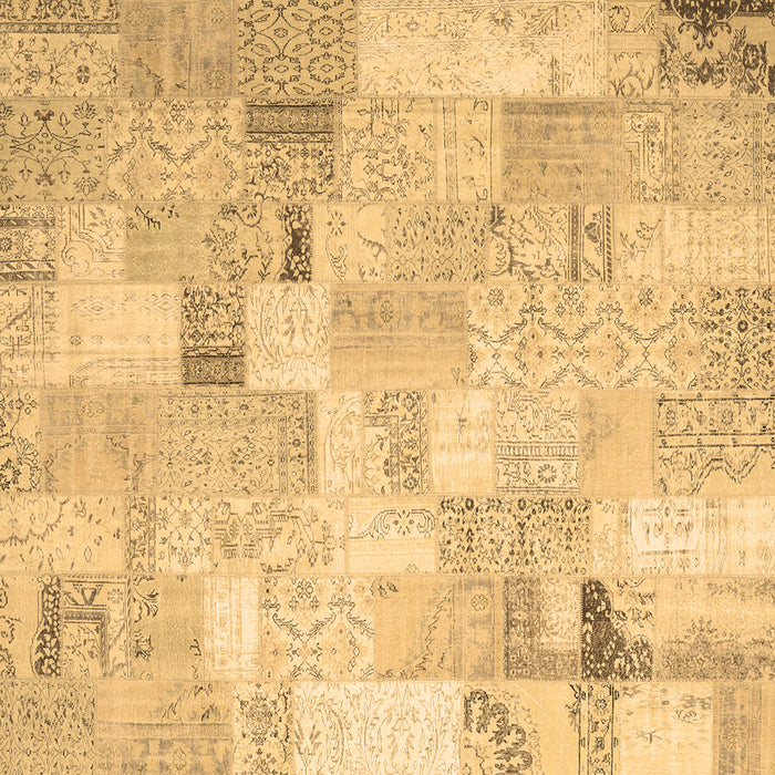 Square Patchwork Brown Transitional Rug, con2887brn