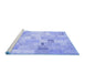 Sideview of Machine Washable Patchwork Blue Transitional Rug, wshcon2887blu