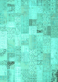 Patchwork Turquoise Transitional Rug, con2887turq