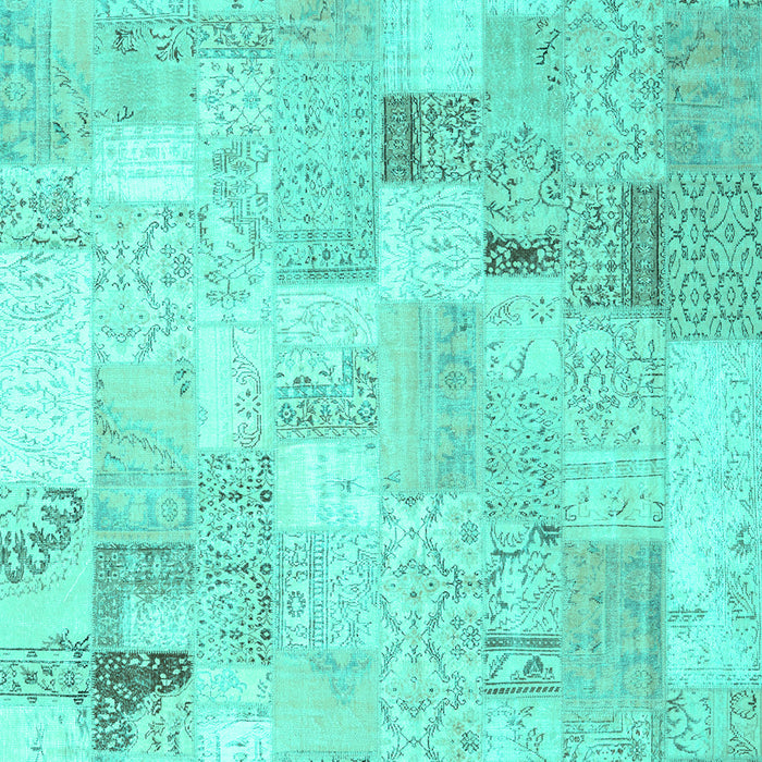 Patchwork Turquoise Transitional Rug, con2887turq