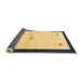 Thickness of Contemporary Bold Yellow Solid Rug, con2888