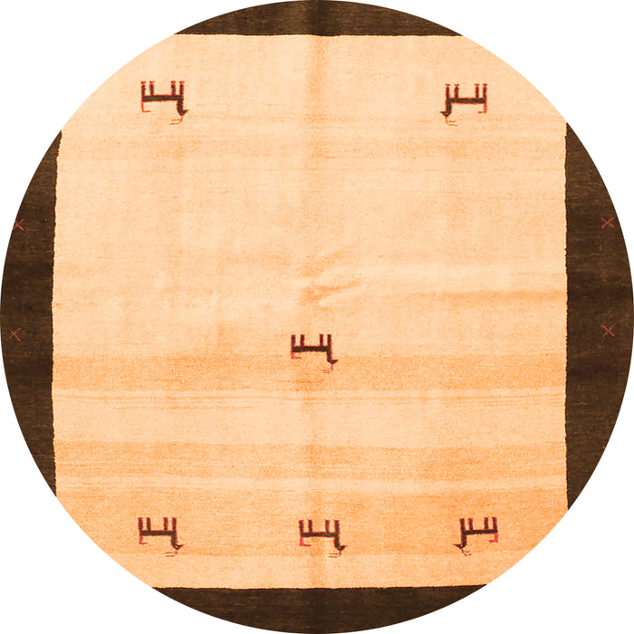 Square Solid Orange Modern Rug, con2888org