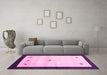 Machine Washable Solid Pink Modern Rug in a Living Room, wshcon2888pnk