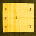 Square Machine Washable Solid Yellow Modern Rug, wshcon2888yw