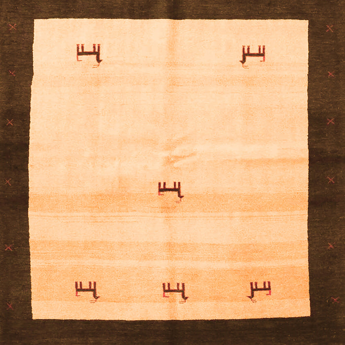 Serging Thickness of Solid Orange Modern Rug, con2888org