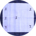 Round Solid Blue Modern Rug, con2888blu