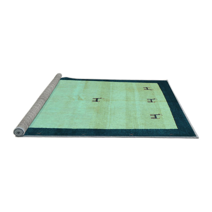 Sideview of Machine Washable Solid Light Blue Modern Rug, wshcon2888lblu