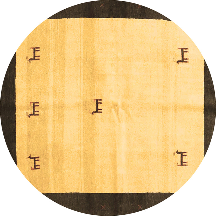 Round Solid Brown Modern Rug, con2888brn