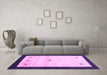 Machine Washable Solid Purple Modern Area Rugs in a Living Room, wshcon2888pur