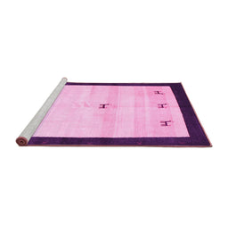Sideview of Machine Washable Solid Pink Modern Rug, wshcon2888pnk
