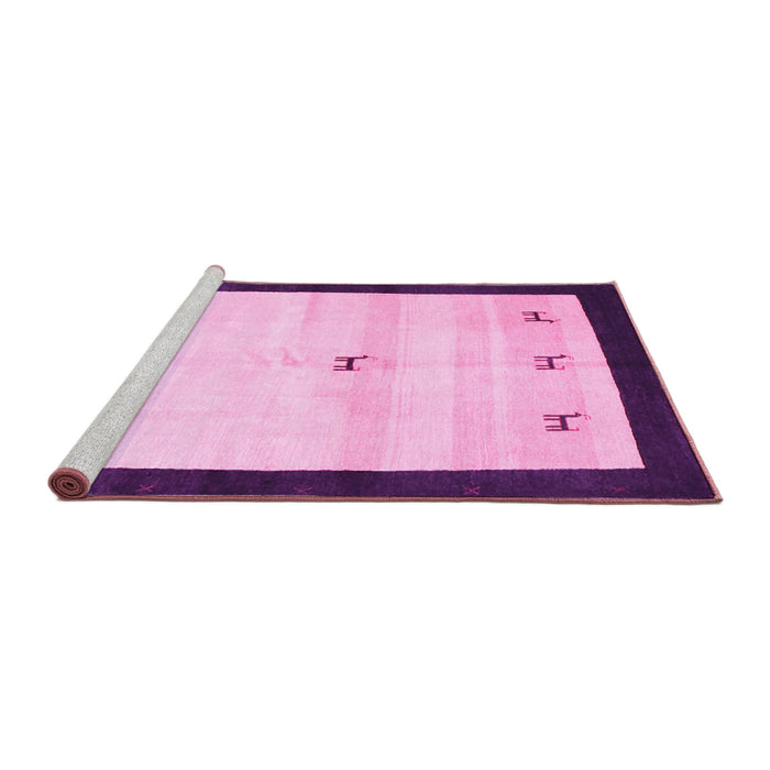 Sideview of Machine Washable Solid Pink Modern Rug, wshcon2888pnk