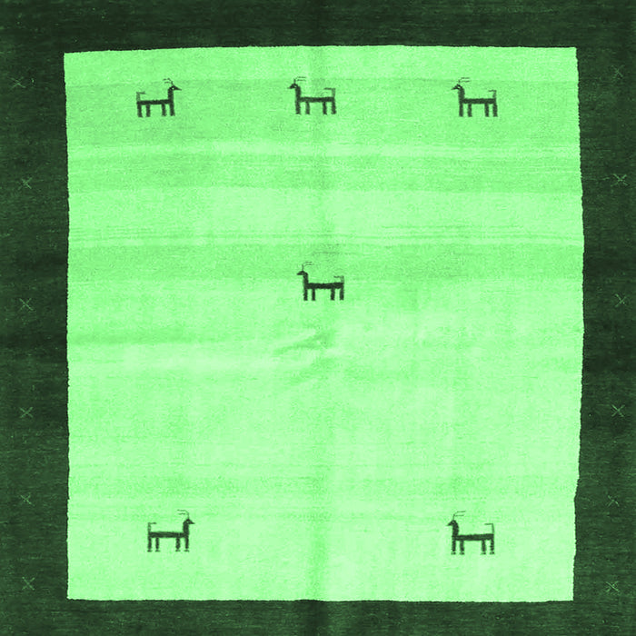 Square Solid Emerald Green Modern Rug, con2888emgrn