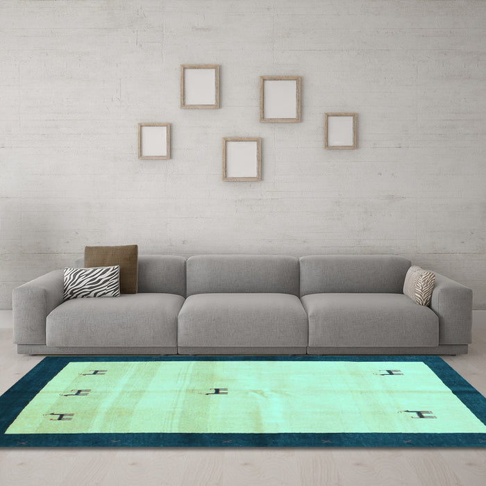 Machine Washable Solid Light Blue Modern Rug in a Living Room, wshcon2888lblu