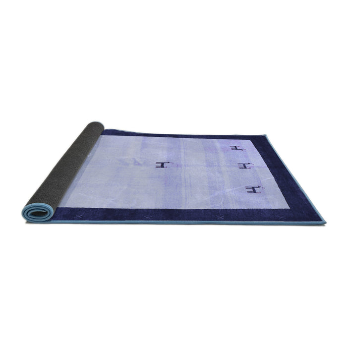 Sideview of Solid Blue Modern Rug, con2888blu