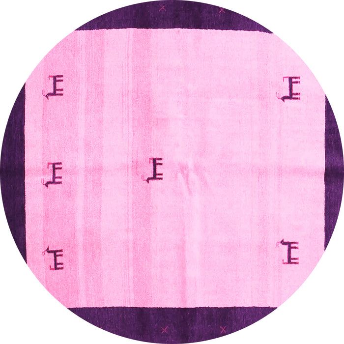 Round Solid Pink Modern Rug, con2888pnk