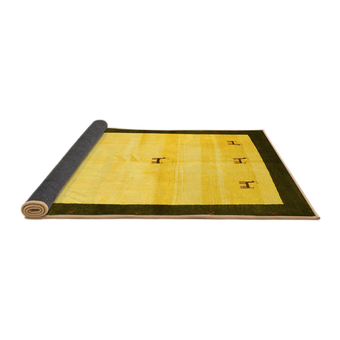 Sideview of Solid Yellow Modern Rug, con2888yw