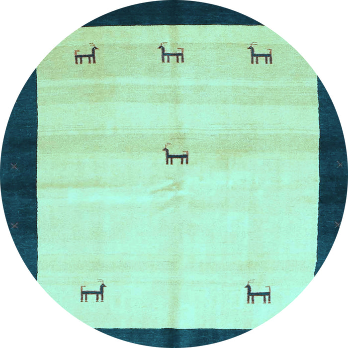 Round Solid Light Blue Modern Rug, con2888lblu