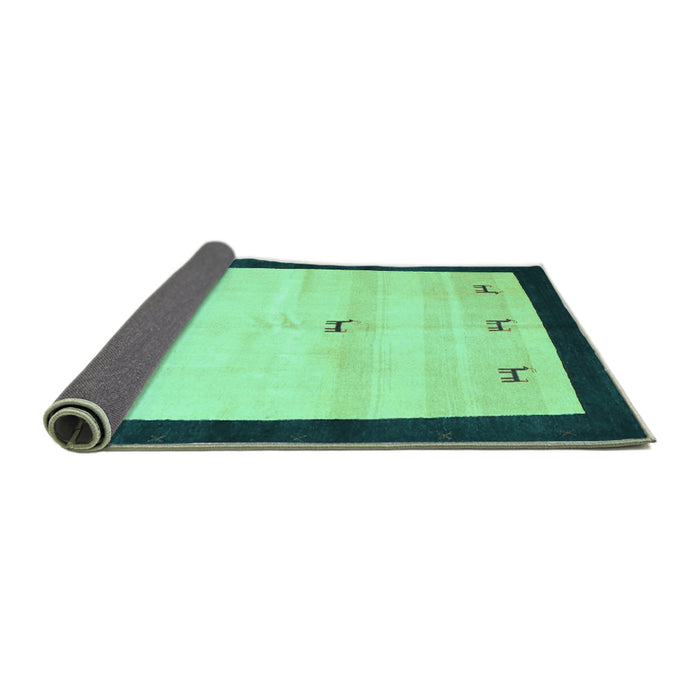 Sideview of Solid Turquoise Modern Rug, con2888turq