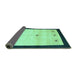 Sideview of Solid Turquoise Modern Rug, con2888turq