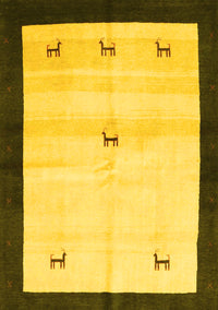 Solid Yellow Modern Rug, con2888yw