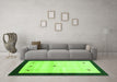 Machine Washable Solid Green Modern Area Rugs in a Living Room,, wshcon2888grn