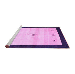 Sideview of Machine Washable Solid Purple Modern Area Rugs, wshcon2888pur