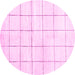 Round Solid Pink Modern Rug, con2889pnk