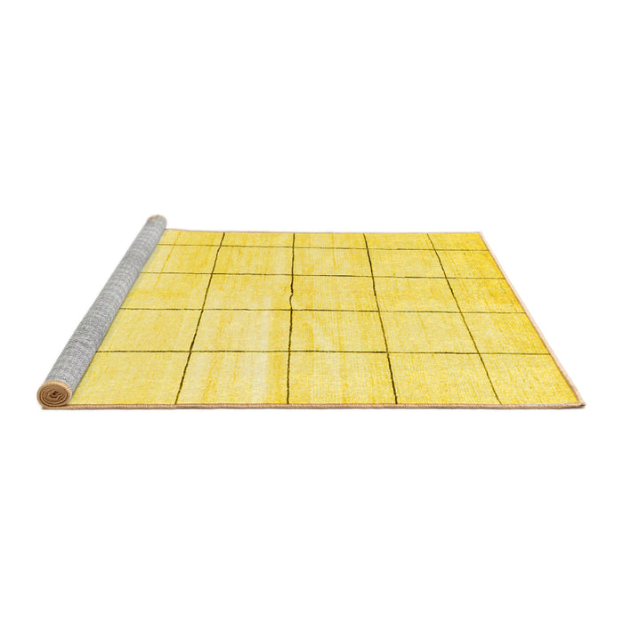 Sideview of Machine Washable Solid Yellow Modern Rug, wshcon2889yw