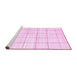 Sideview of Machine Washable Solid Pink Modern Rug, wshcon2889pnk
