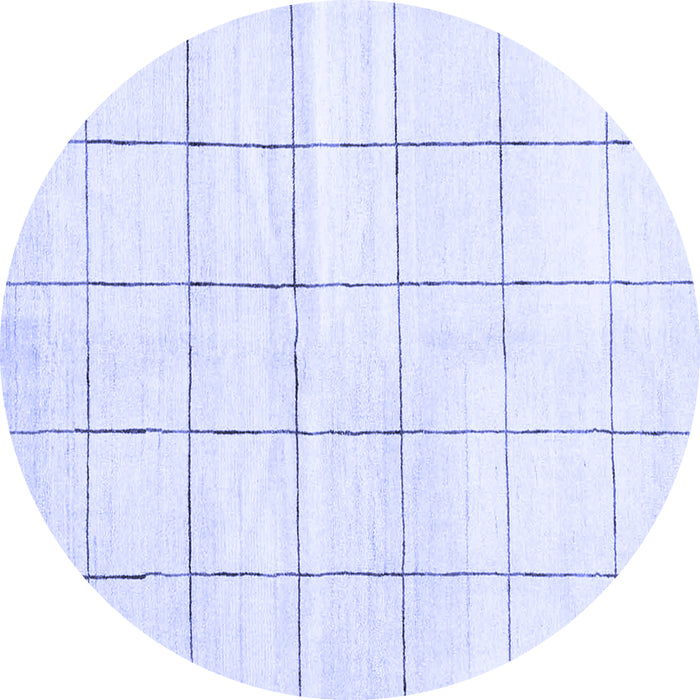 Round Solid Blue Modern Rug, con2889blu