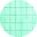 Round Solid Turquoise Modern Rug, con2889turq