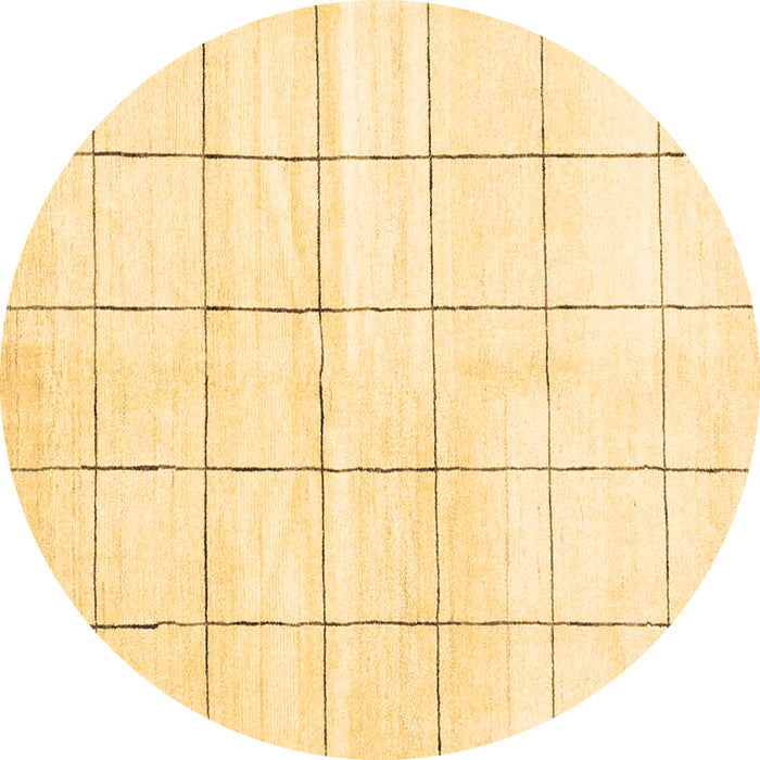 Round Machine Washable Solid Brown Modern Rug, wshcon2889brn