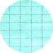 Round Solid Light Blue Modern Rug, con2889lblu