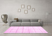 Machine Washable Solid Pink Modern Rug in a Living Room, wshcon2889pnk