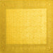 Square Machine Washable Abstract Yellow Contemporary Rug, wshcon288yw