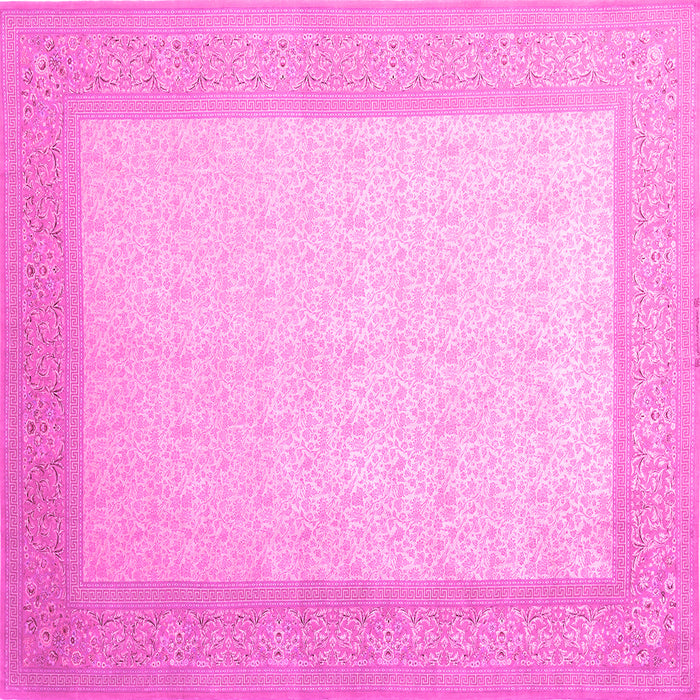 Square Machine Washable Abstract Pink Contemporary Rug, wshcon288pnk