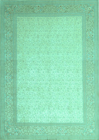 Abstract Turquoise Contemporary Rug, con288turq