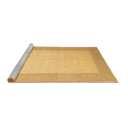 Sideview of Machine Washable Abstract Brown Contemporary Rug, wshcon288brn