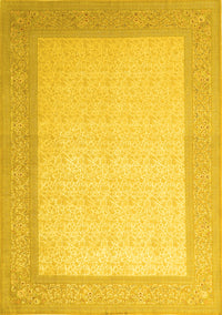 Abstract Yellow Contemporary Rug, con288yw